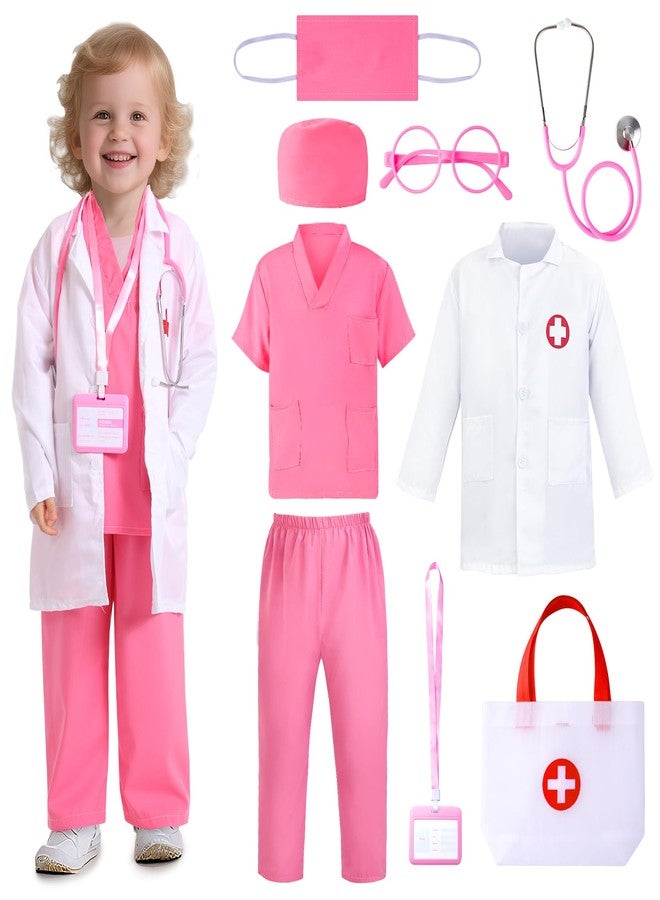 LIMIROLER Doctor Costume for Girls Kids Doctors Play Set Toddler Doctor Dress up Clothes for Halloween, Career Day Role Play Gift Set for Girls 3-6 Years Old - Image 1